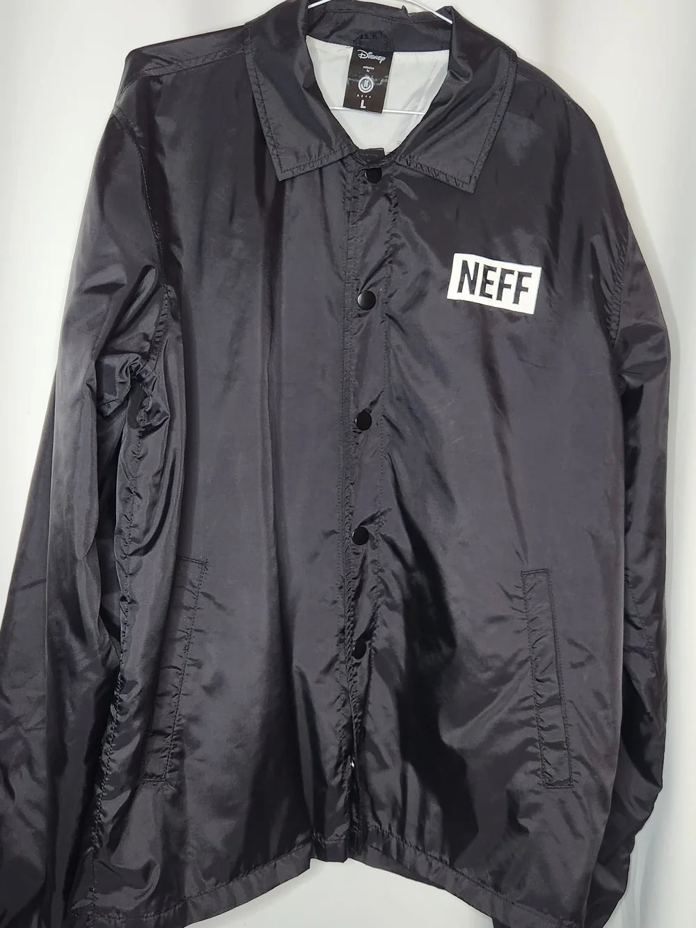 Neff Black Windbreaker Jacket with White Mickey Graphic
